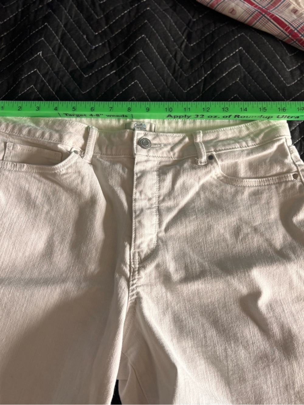 Croft & Barrow White Blue Jean Shorts Size 14 - Picture 5 of 6